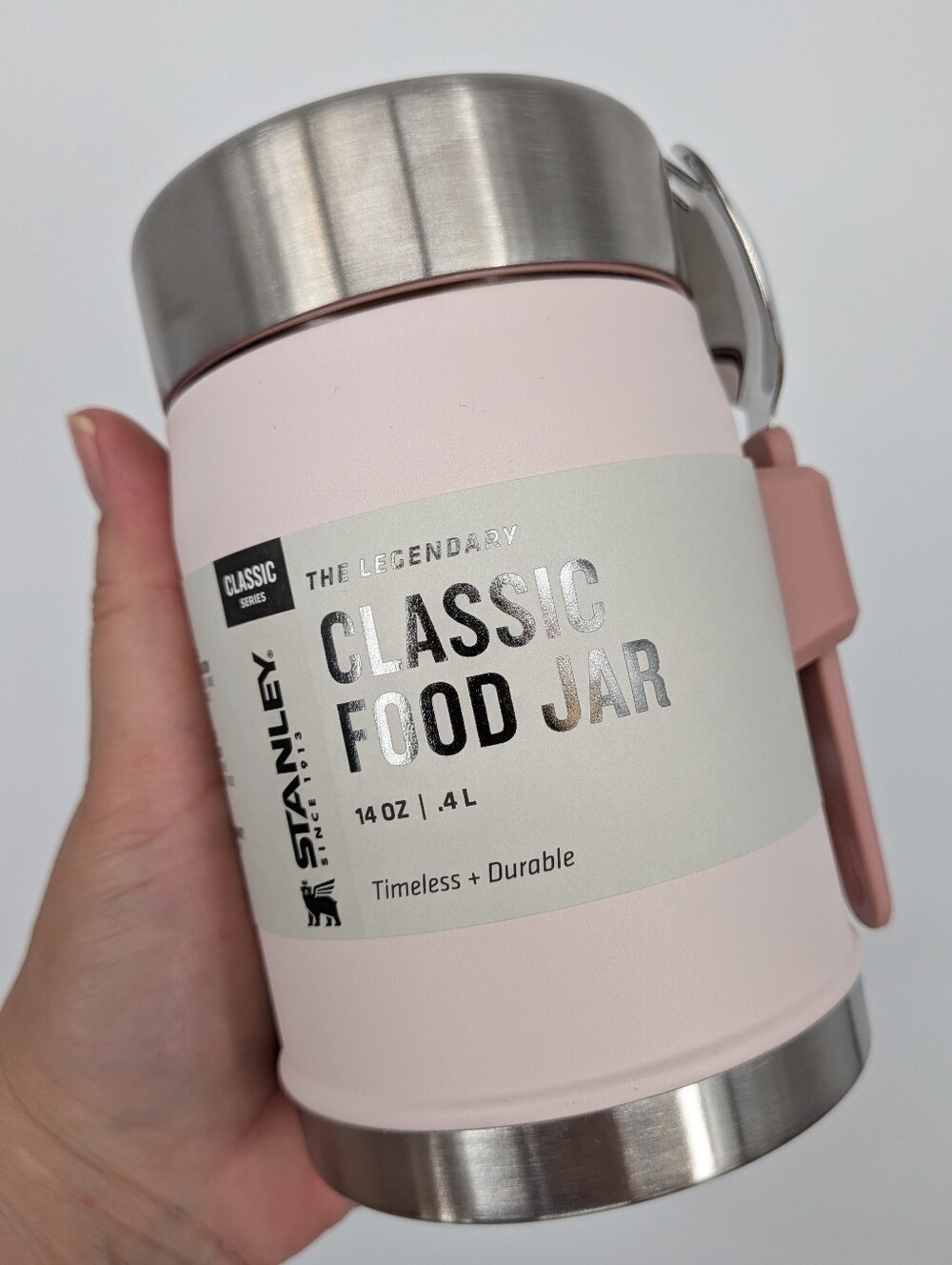 New Cup Stanley Classic Legendary Food Jar + Spork rose quartz pink 2026 14 oz